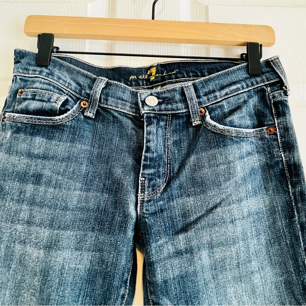 7 For All Mankind Dark Blue Women's Jeans Size 28 Straight Classic Capsule Denim - Picture 4 of 10